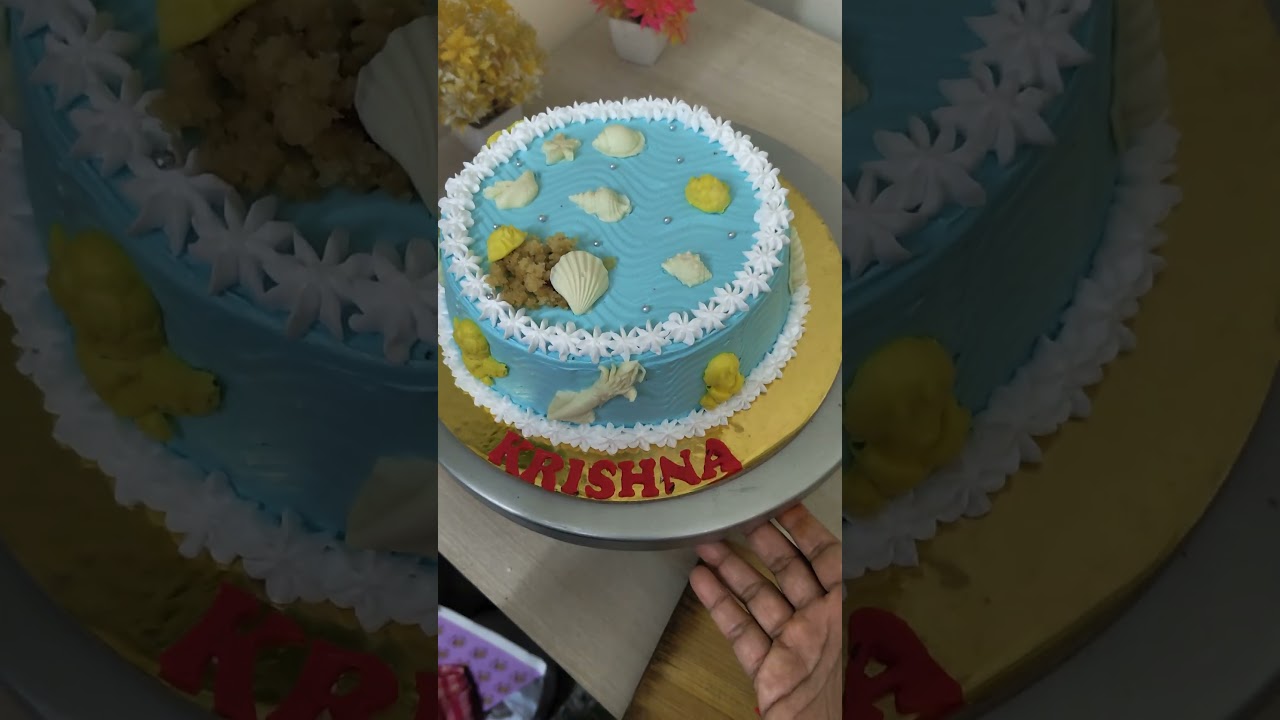 Sea Theme Cake #cake #cakart #birthdaycake #shots #youtubeshorts #viral #viralshort #janmasthami