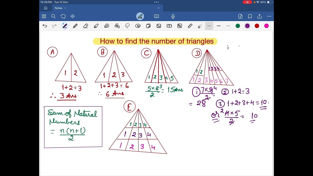 How to count the number of triangles easily in the given figures?
