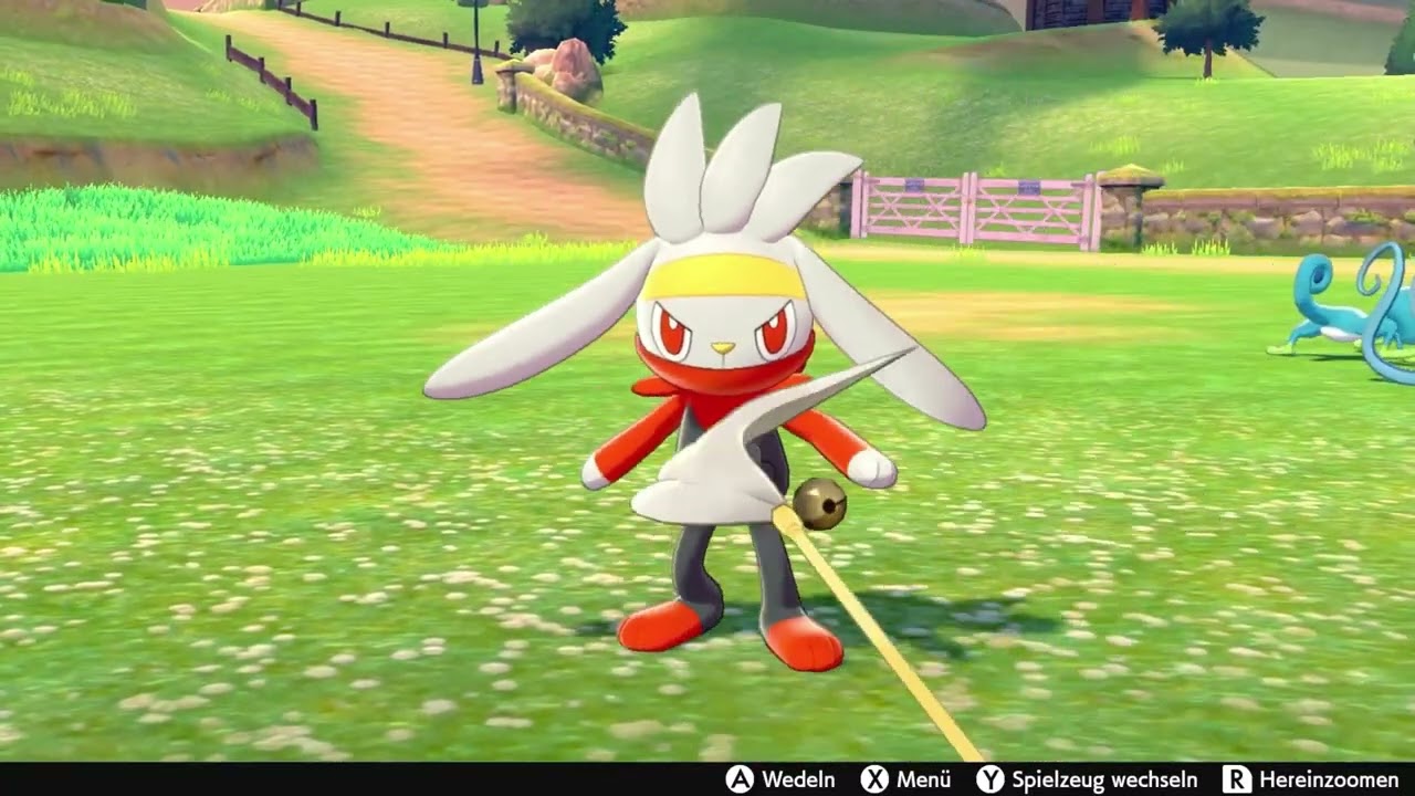 Pokémon Sword/Shield - Playing Feather Wand with Kickerlo / Raboot