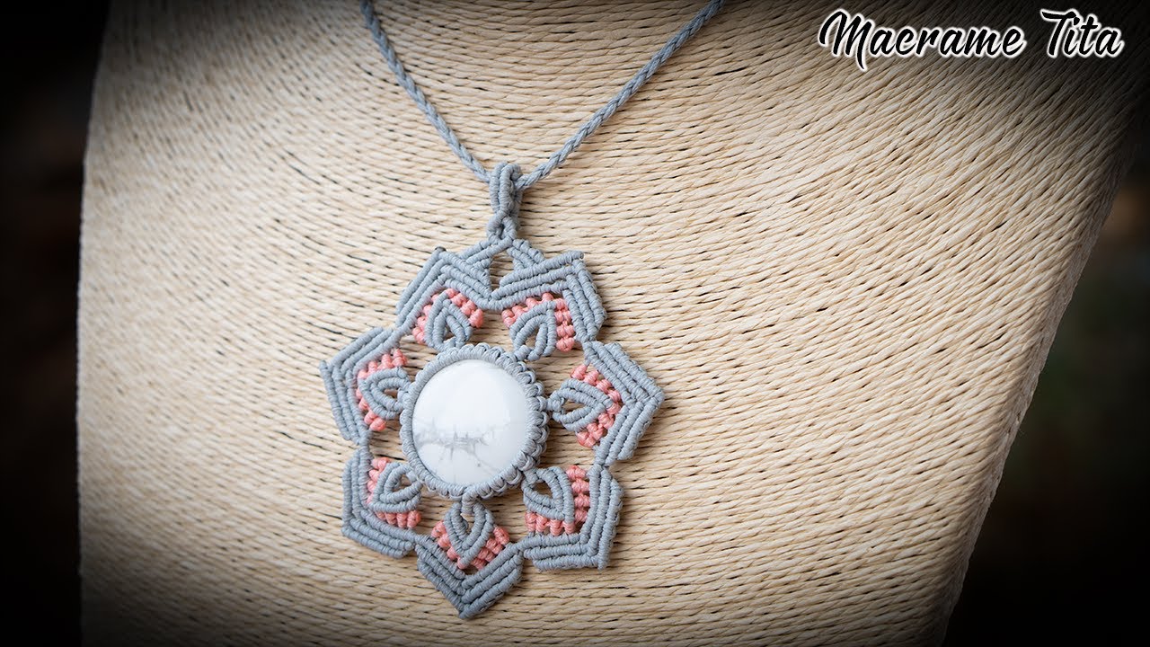 Macrame necklace tutorial | Macramé Necklace with Flower | DIY Macrame Flower Pendant Design