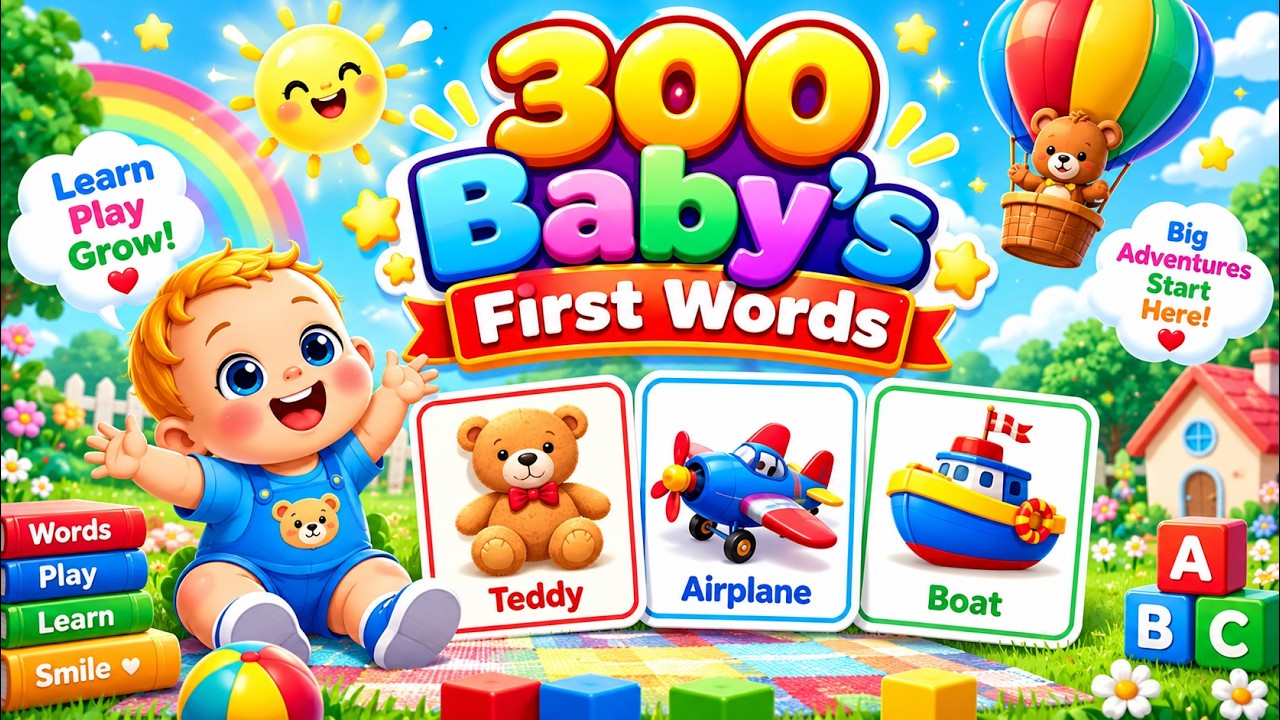 300 Baby's First Words | Learn to Talk for Babies and Toddlers with First Words Flashcards