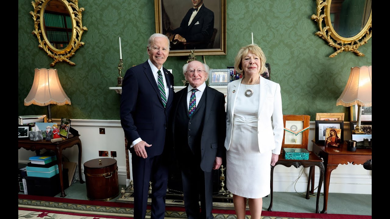 President Michael D. Higgins welcomes Mr Joe Biden, President of the United States