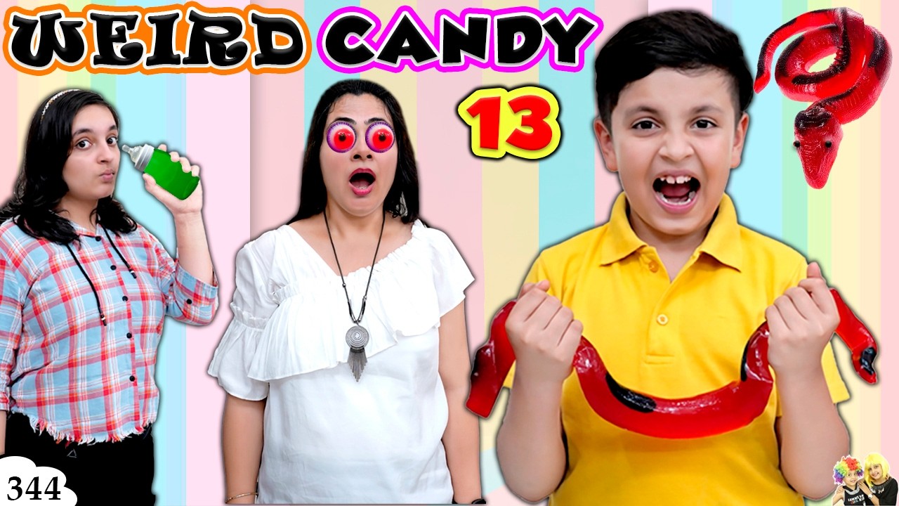 13 WEIRD CANDY | Ep 344 | Giant Gummy Snake | American Candy Eating Challenge | Aayu and Pihu Show