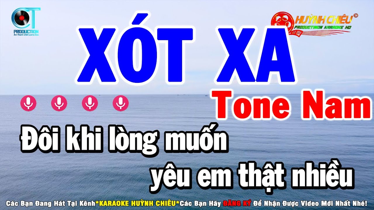 Xót Xa Karaoke Tone Nam Nhạc Sống || Karaoke Huỳnh Chiêu