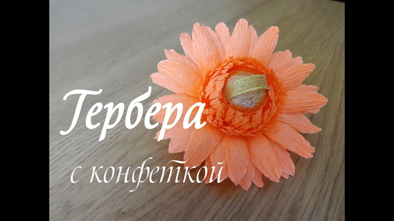 ГЕРБЕРА С КОНФЕТКОЙ