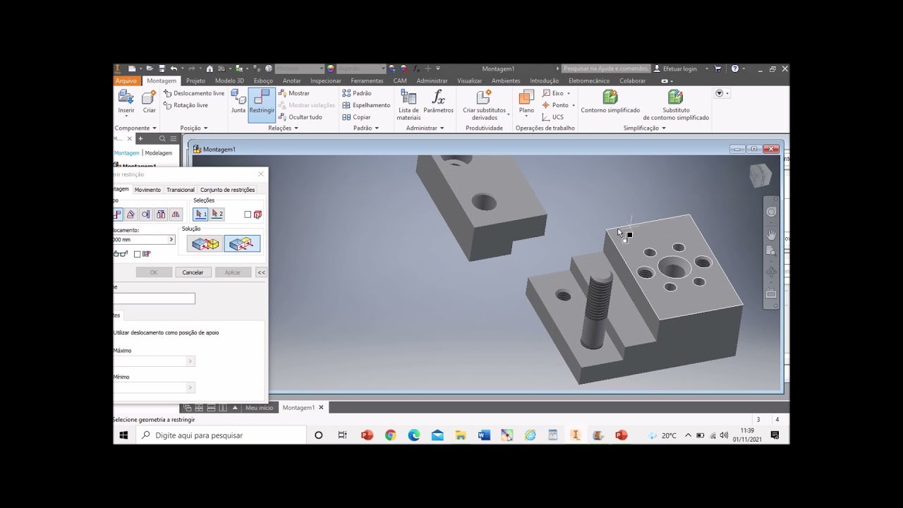 COMO FAZER MONTAGEM NO INVENTOR 2019