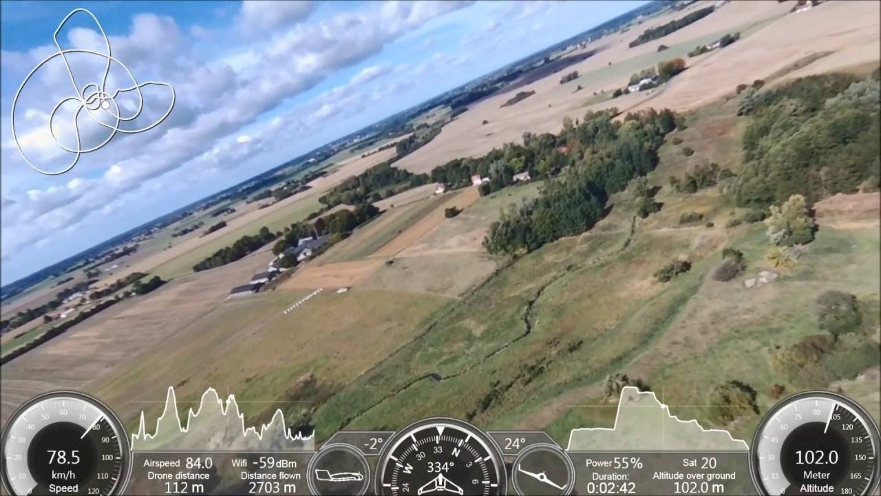 Parrot Disco with GPS overlay, max speed and altitude test