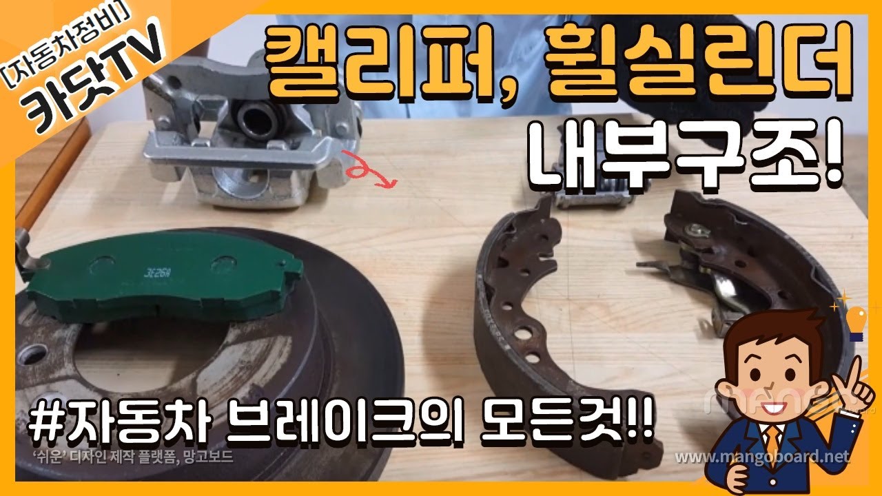 #브레이크, # 제동장치, 자동차 브레이크 캘리퍼, 휠실린더 내부구조 및 작동원리