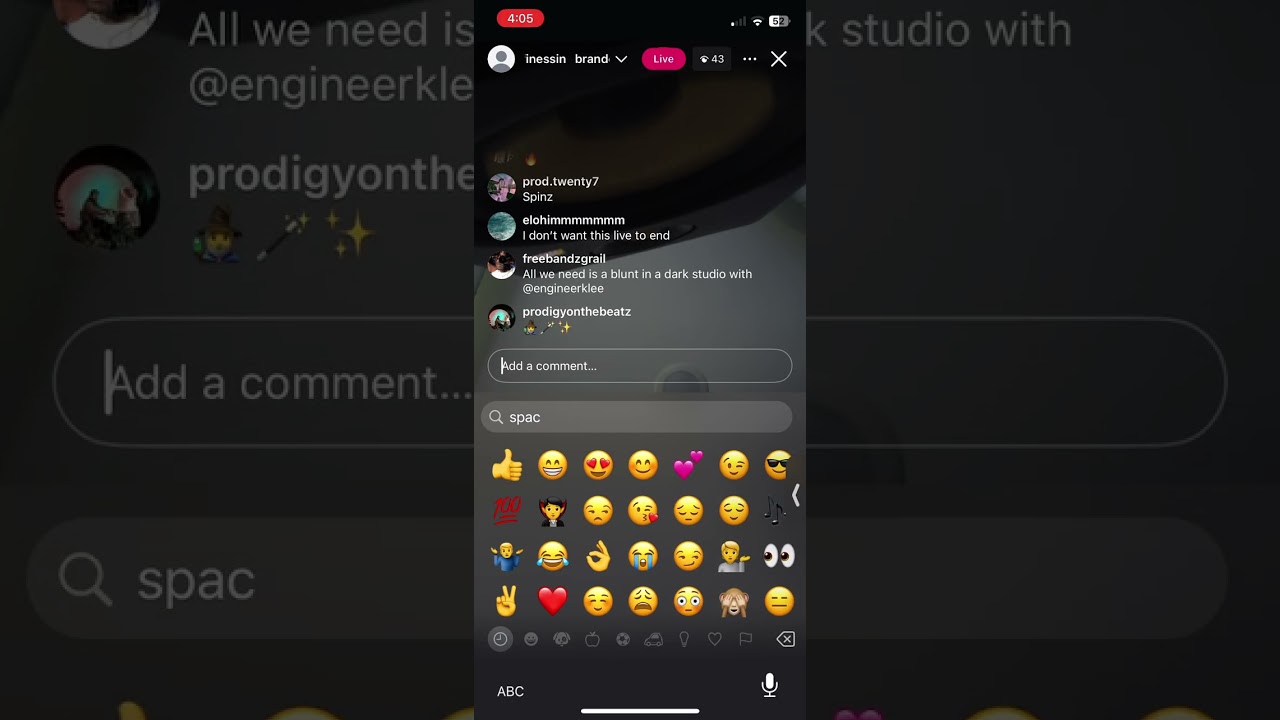 brandon finessin plays beats on instagram live 8/5/25