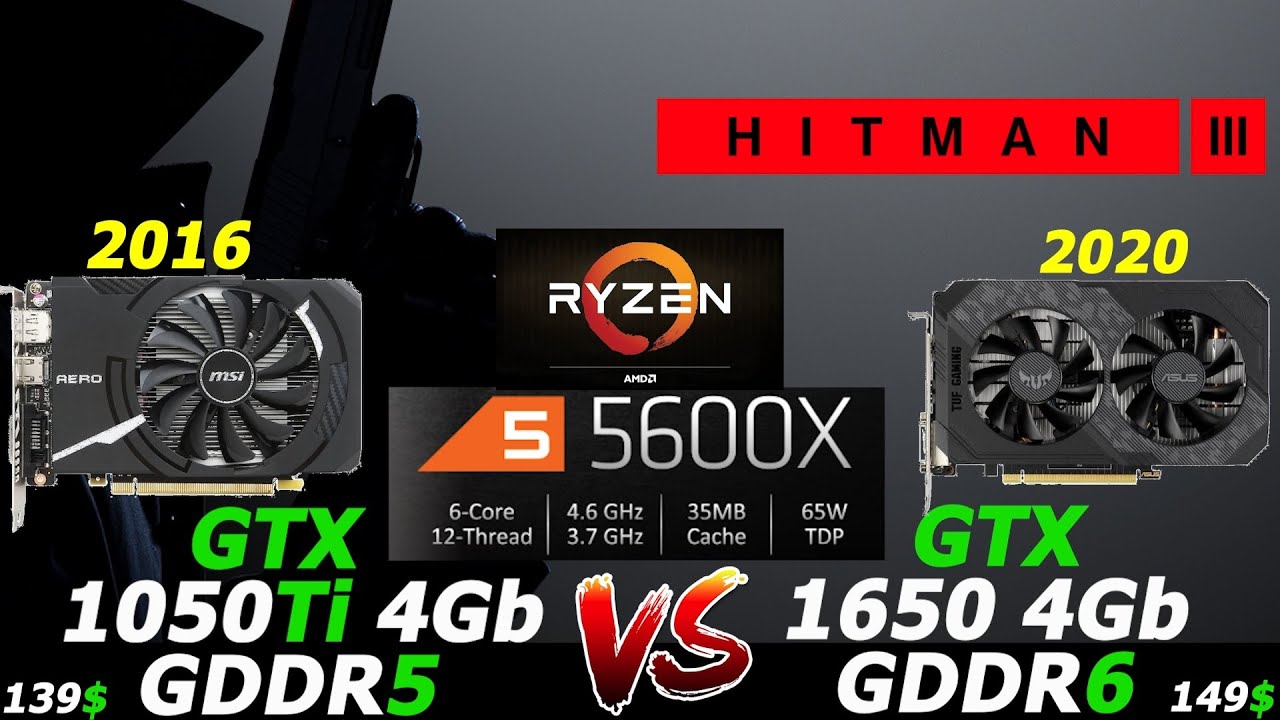 Hitman 3 - GTX 1050 Ti vs GTX 1650 | Ryzen 5600x
