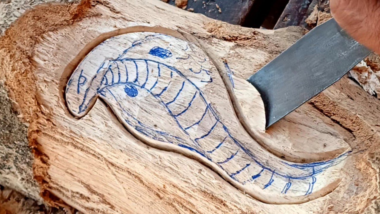 Wood carving Snake 