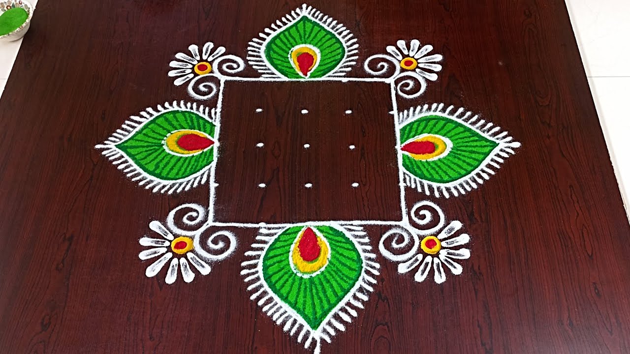 krishnashtami special rangoli with 7&times;3dots|Sri krishna janmashtami muggulu|rangoli|#Rang Kaa Rangoli