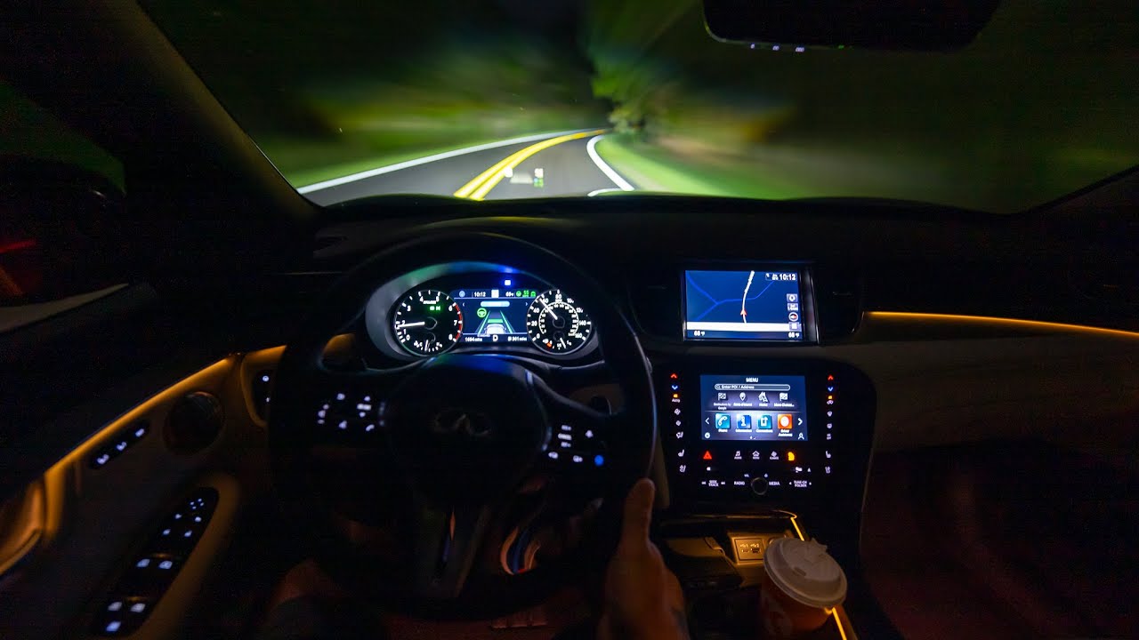 НОЧЬЮ: INFINITI QX50 2024 ГОДА — Анализ внутреннего и внешнего освещения, фар, ночной тест-драйв