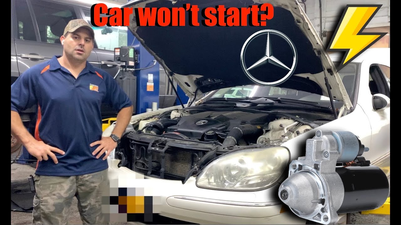 How to replace a starter motor on 2005 Mercedes-Benz S430 4matic?