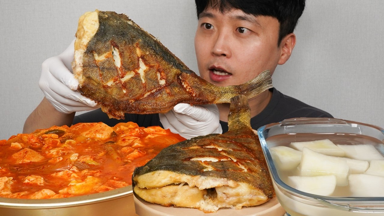 알이 튼실한 알가자미구이 톡톡 터지는 명란순두부찌개와 시원한 동치미 먹방 MUKBANG