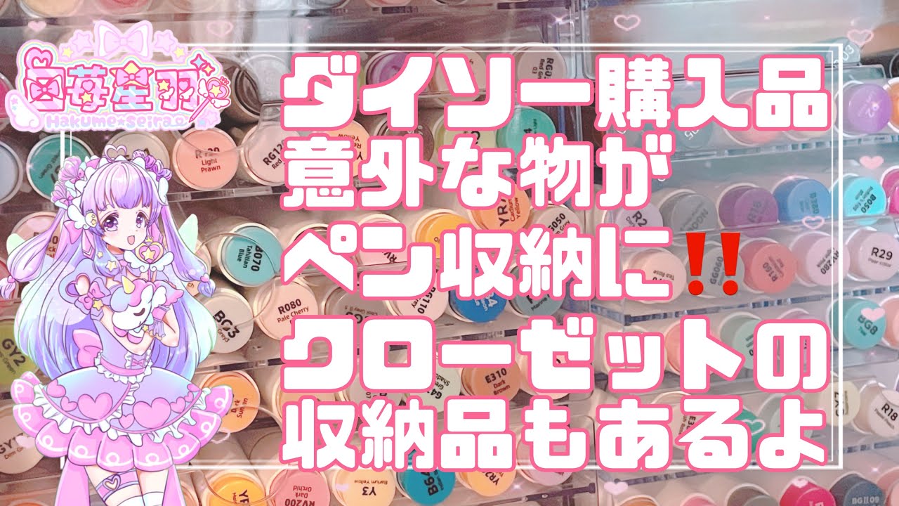 【ダイソー】アレがコピックやOhuhu等のペン収納に‼️クローゼットで使える収納品紹介＆雑談【購入品】