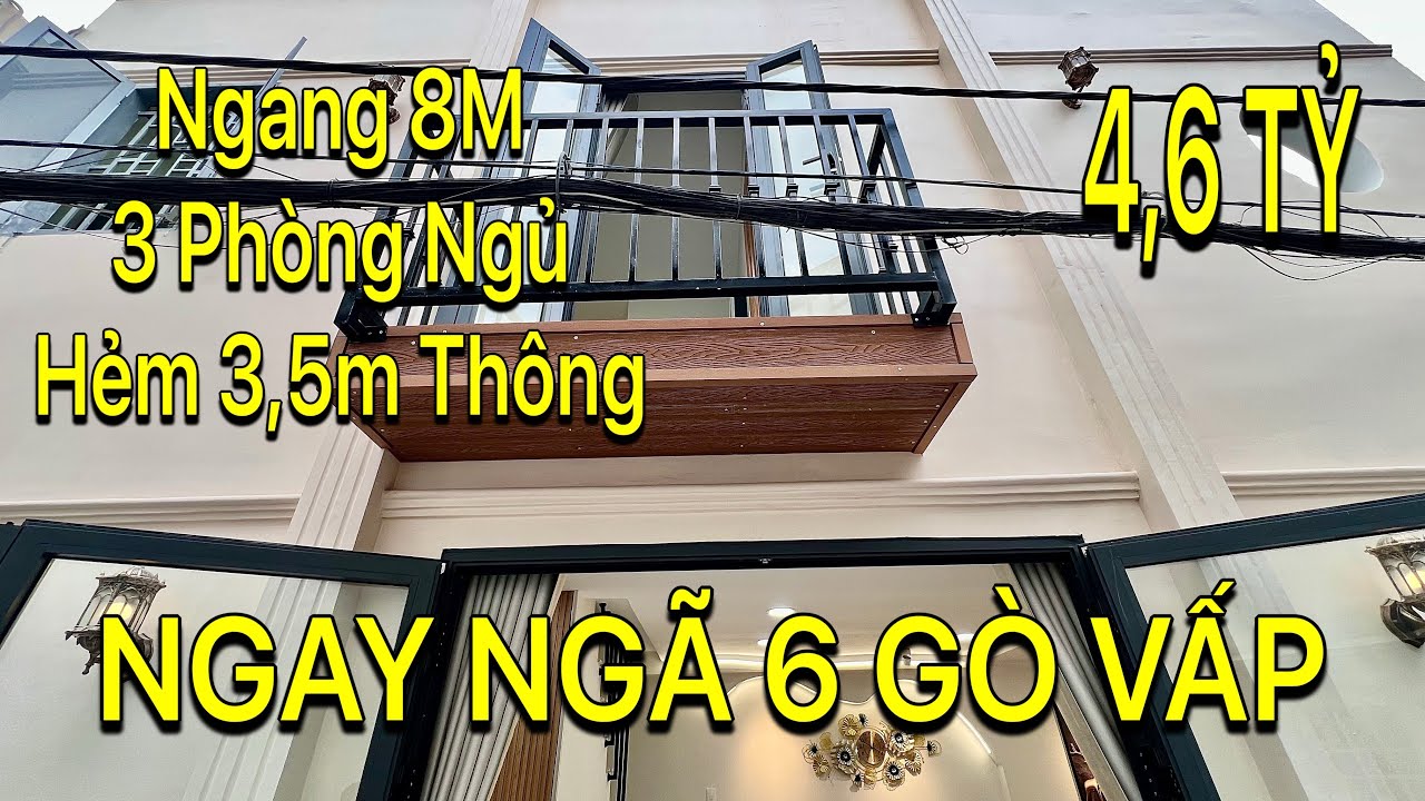 Bán Nhà Gò Vấp 2468} Nhà Ngang 8m . Có 3 P Ngủ Hẻm Thông . Giá 4,6 Tỷ Đường Quang Trung P.10