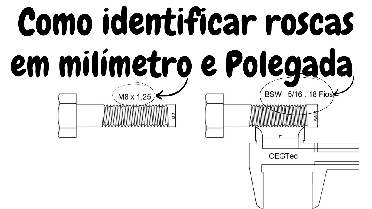 Como identificar rosca de parafuso em milímetro e polegada
