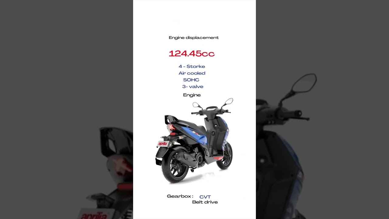 aprilia SR 125 detailed short. 