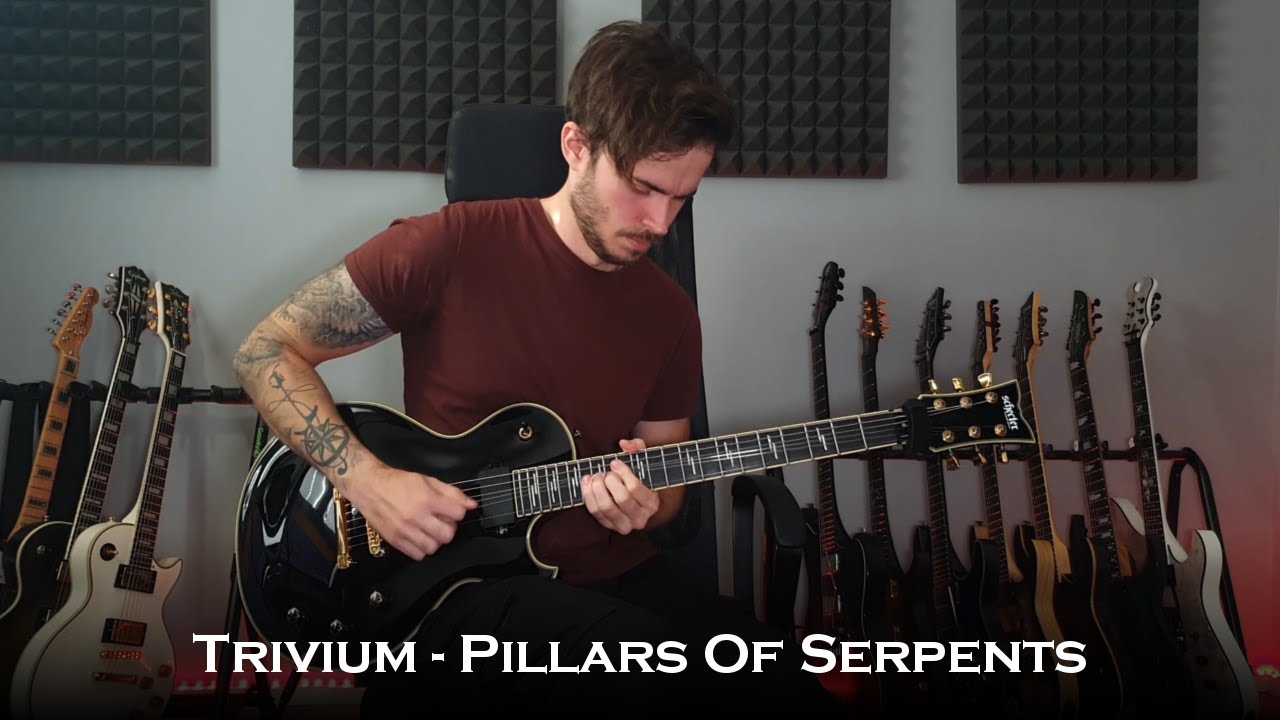 Trivium - Pillars Of Serpents (Guitar Cover + All Solos / One Take)