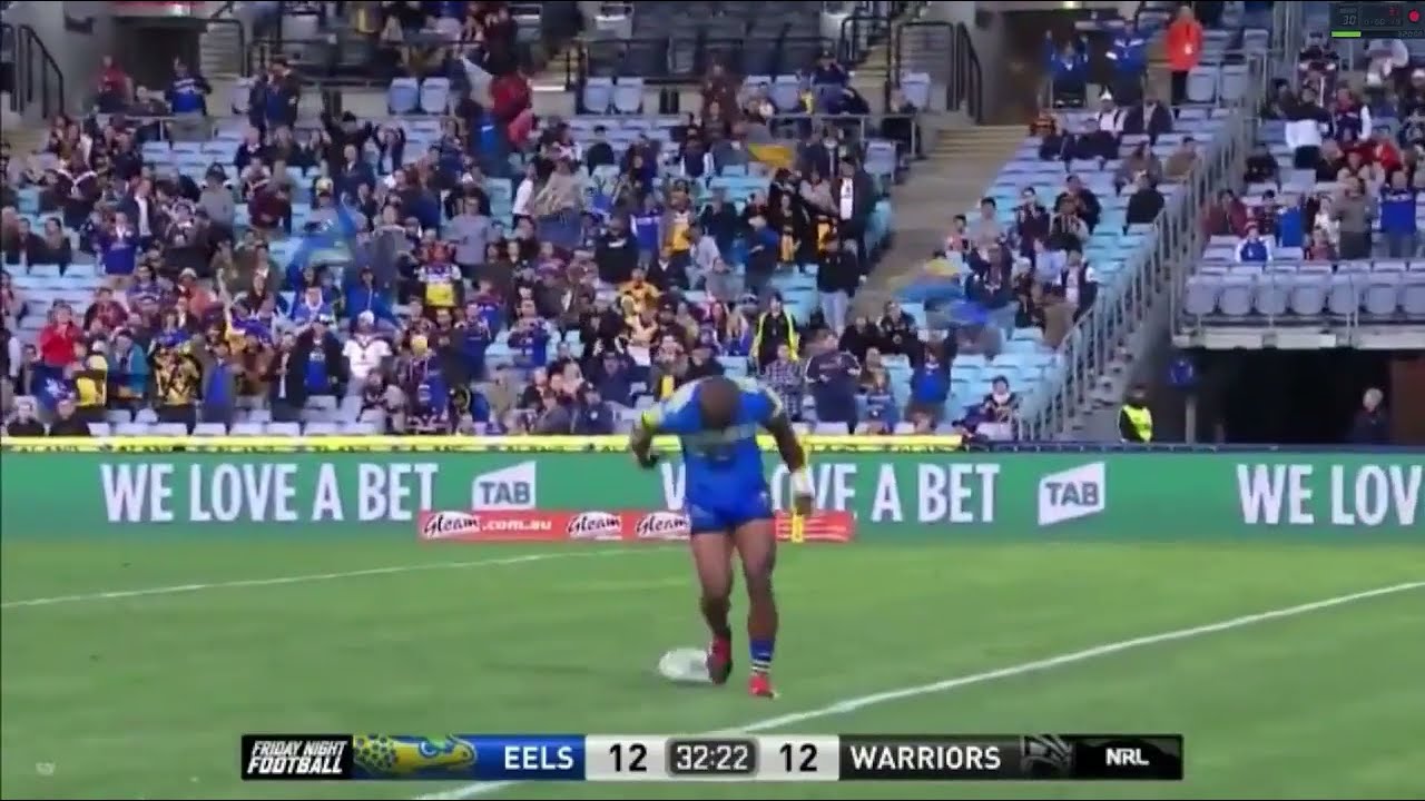 2017 NRL Round 13: Semi Radradra scores a try against the New Zealand Warriors 🇳🇿