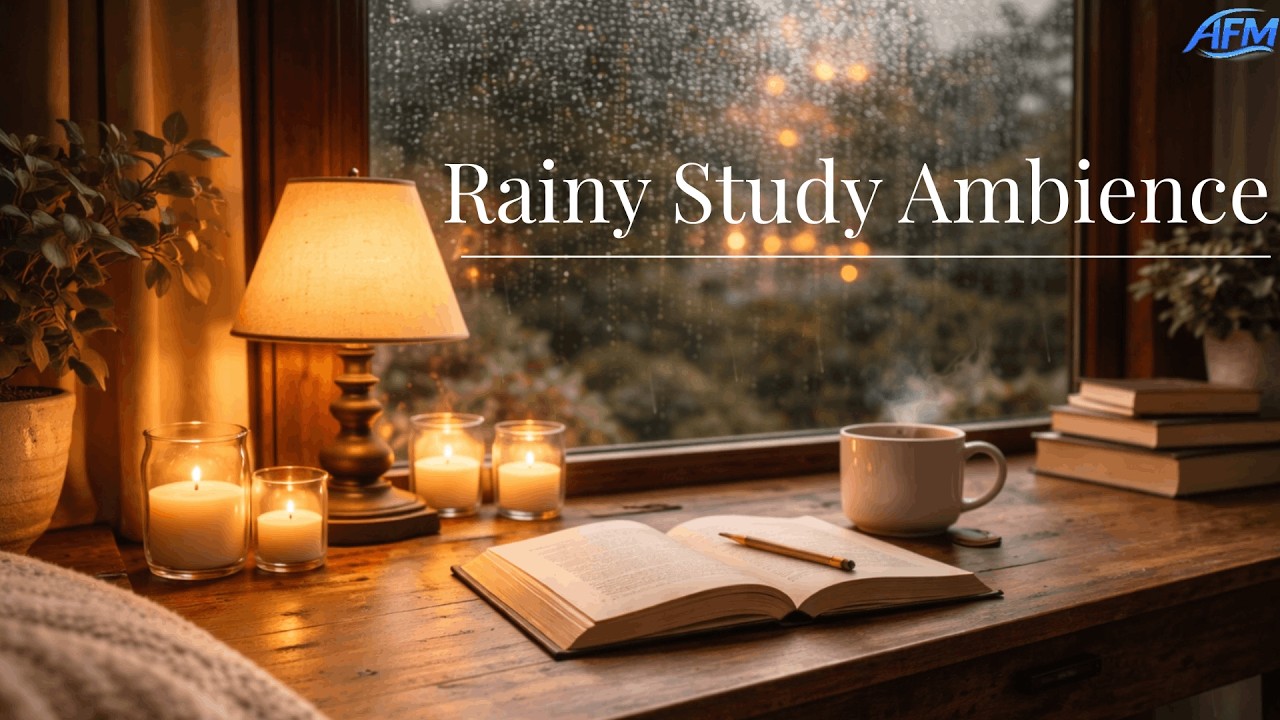 Warm Rainy Study Ambience • Soft Piano for Deep Focus