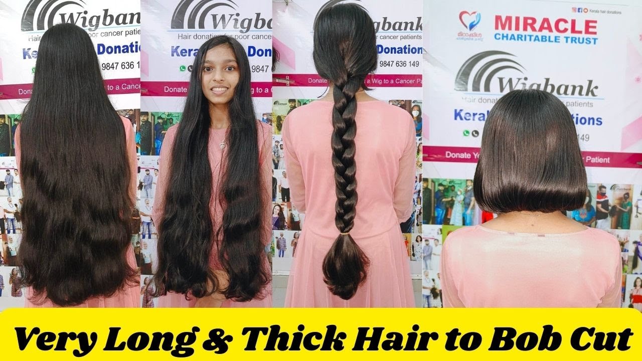 Very Long & Thick Hair to Bob Cut for Donation I Kerala Hair Donations I Wig Bank I