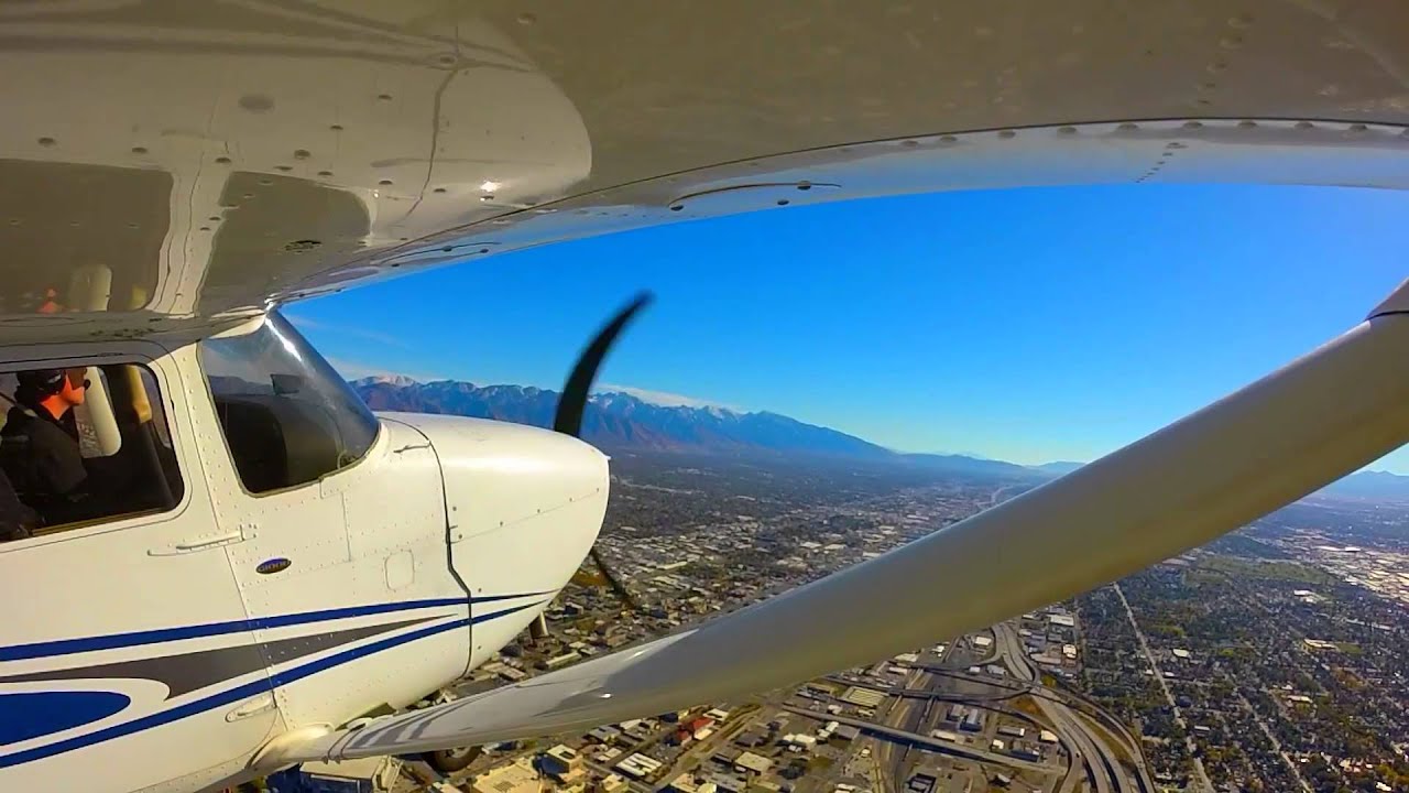 Cessna 172 - VFR Flight KSLC to KTVY I-80 Westbound Approach - Full HD 1080