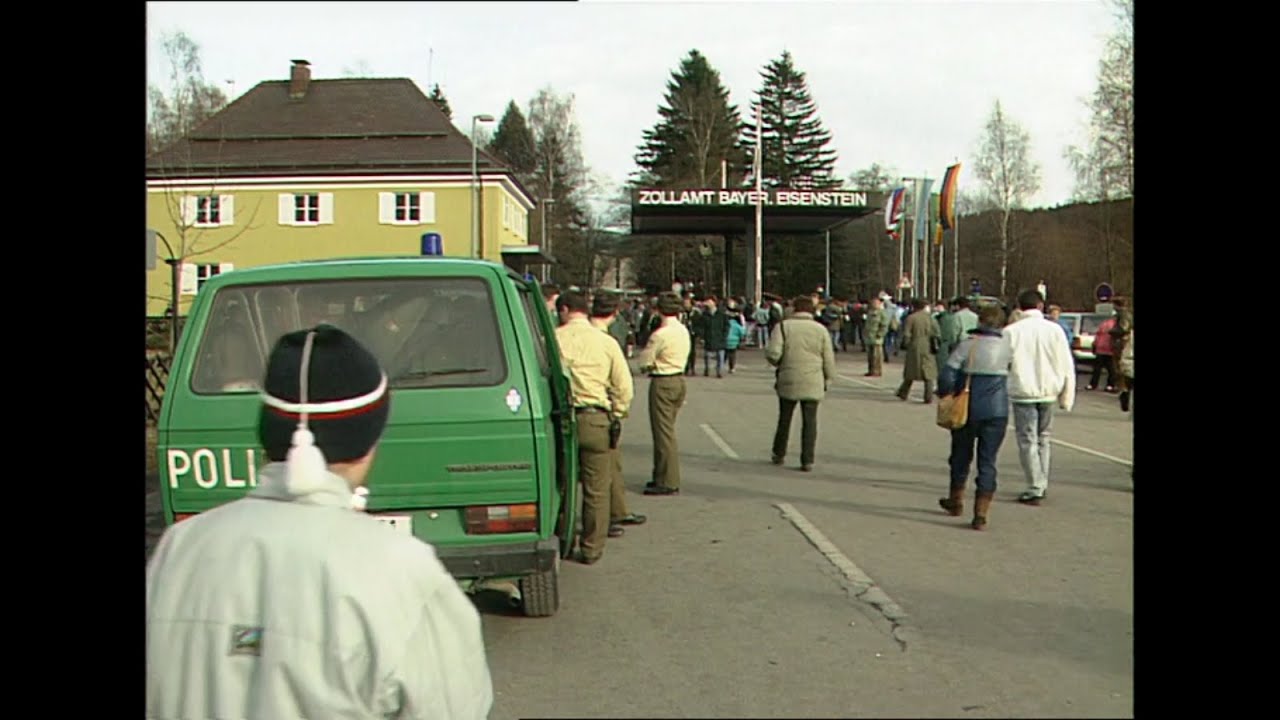 Menschenkette in Bayerisch Eisenstein / Lidský řetěz v Železné Rudě