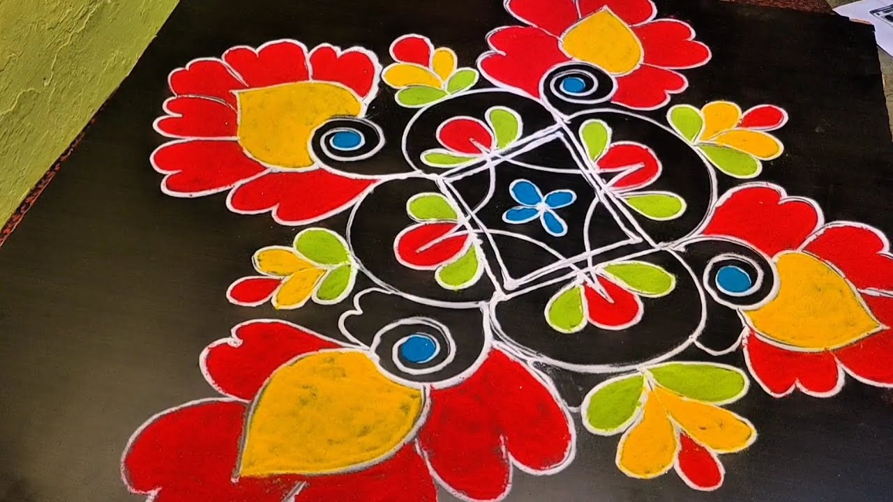 Smoothest Rangoli Ever Made🤍✨