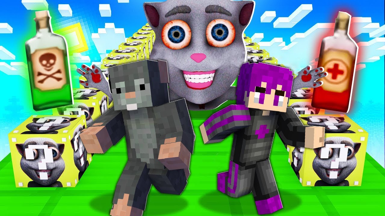ماين كرافت : بلوكات حظ توم المتكلم النسخة المرعبة | minecraft !! 😨🔥