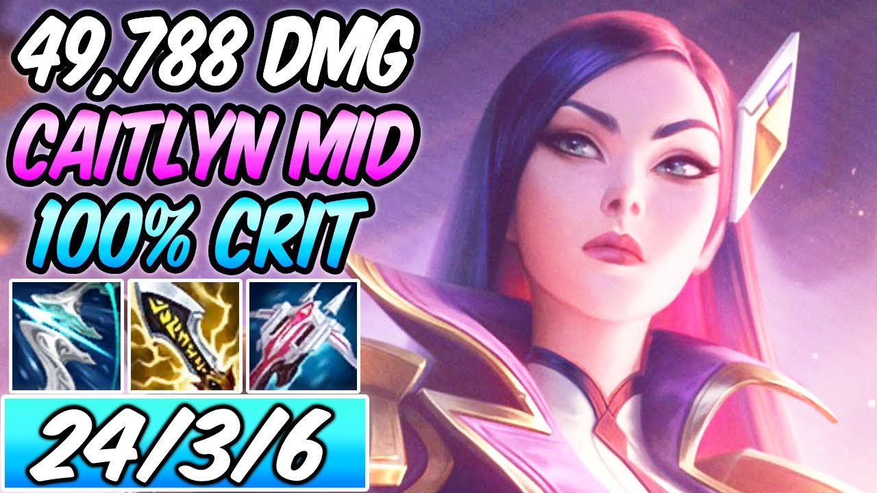 S+ 100% CRIT CLEAN DIAMOND CAITLYN MID ONE-SHOT INSANE FULL ATTACK SPEED LETHAL TEMPO BUILD & RUNES