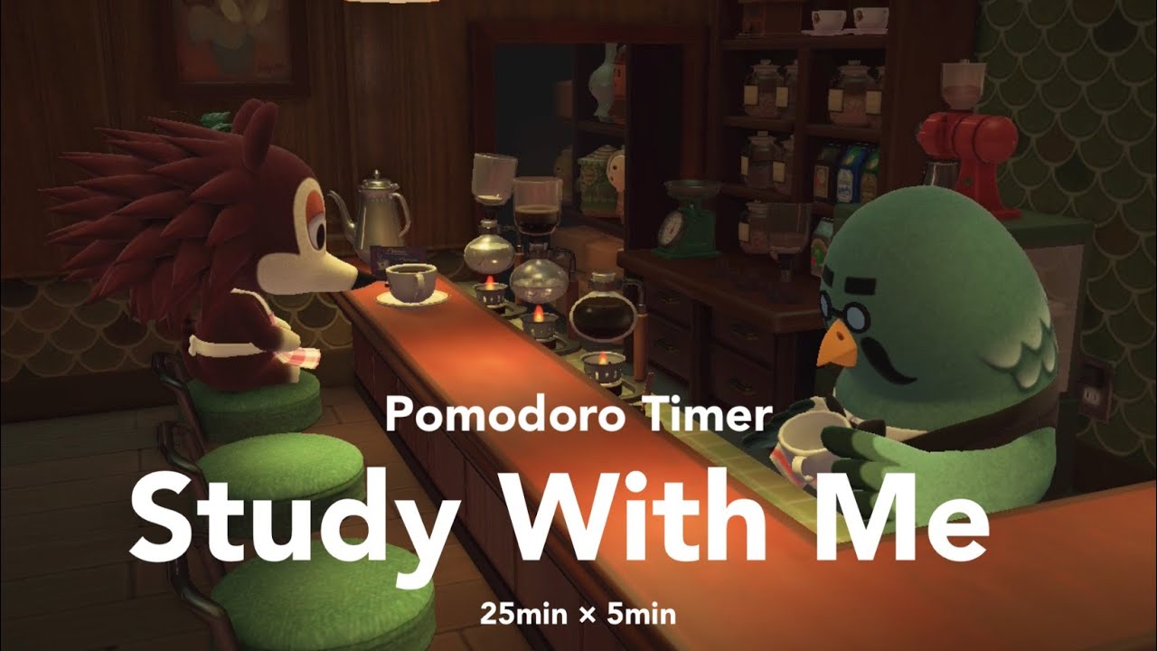 【Study With Me 】あつ森の喫茶店「ハトの巣」で一緒に集中作業・勉強しよう☕️ | ポモドーロタイマー(25/5)付き | カフェBGM