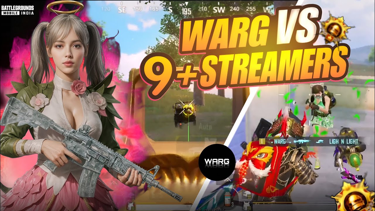 WARG VS 9+ STREAMERS 🔥 | 1v4 Against Pro Conqueror Streamers In Toughest Lobby 🤯 | BGMI | PUBG |