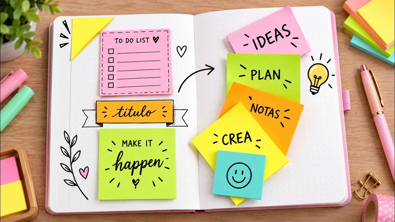Ideas para usar las notas adhesivas Post it | Apuntes bonitos con Post it