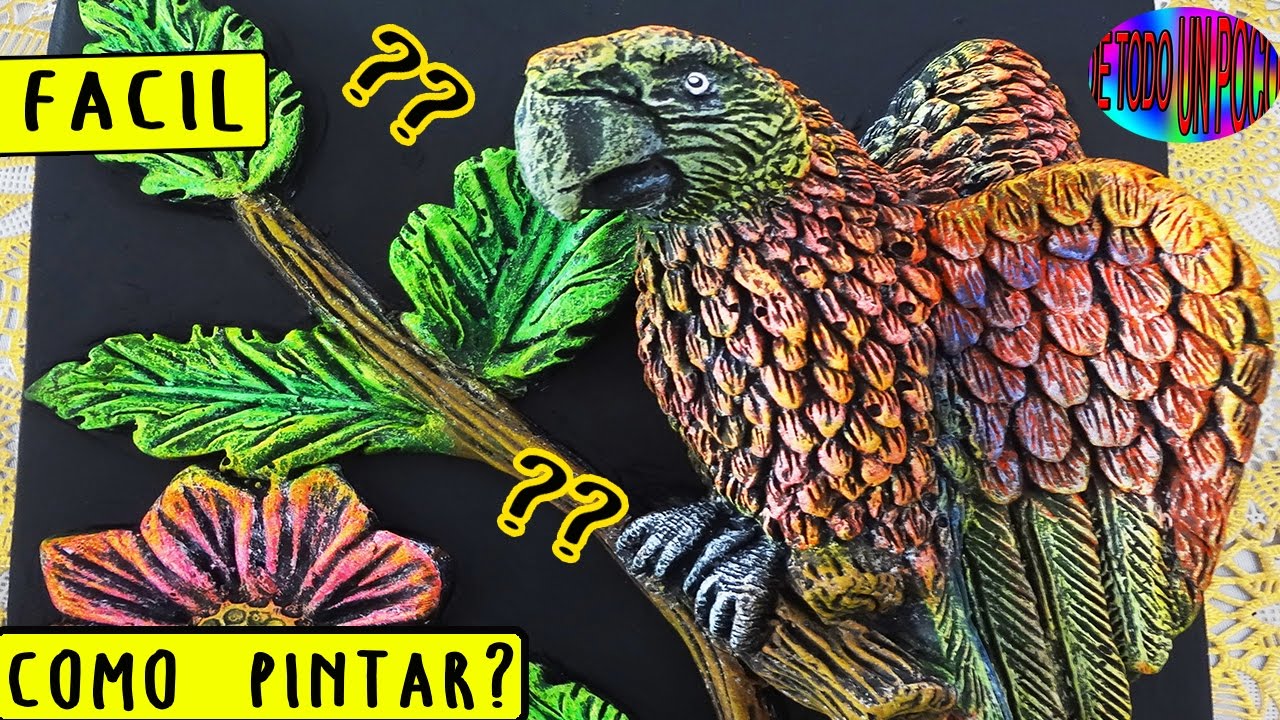 Como pintar cerámica de guacamayas con colores neon- brillan en la oscuridad