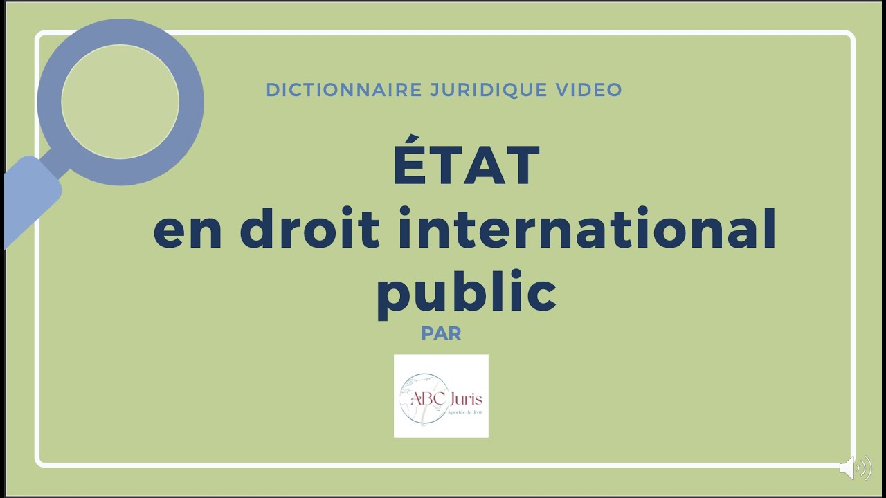 ÉTAT en droit international public 🔤