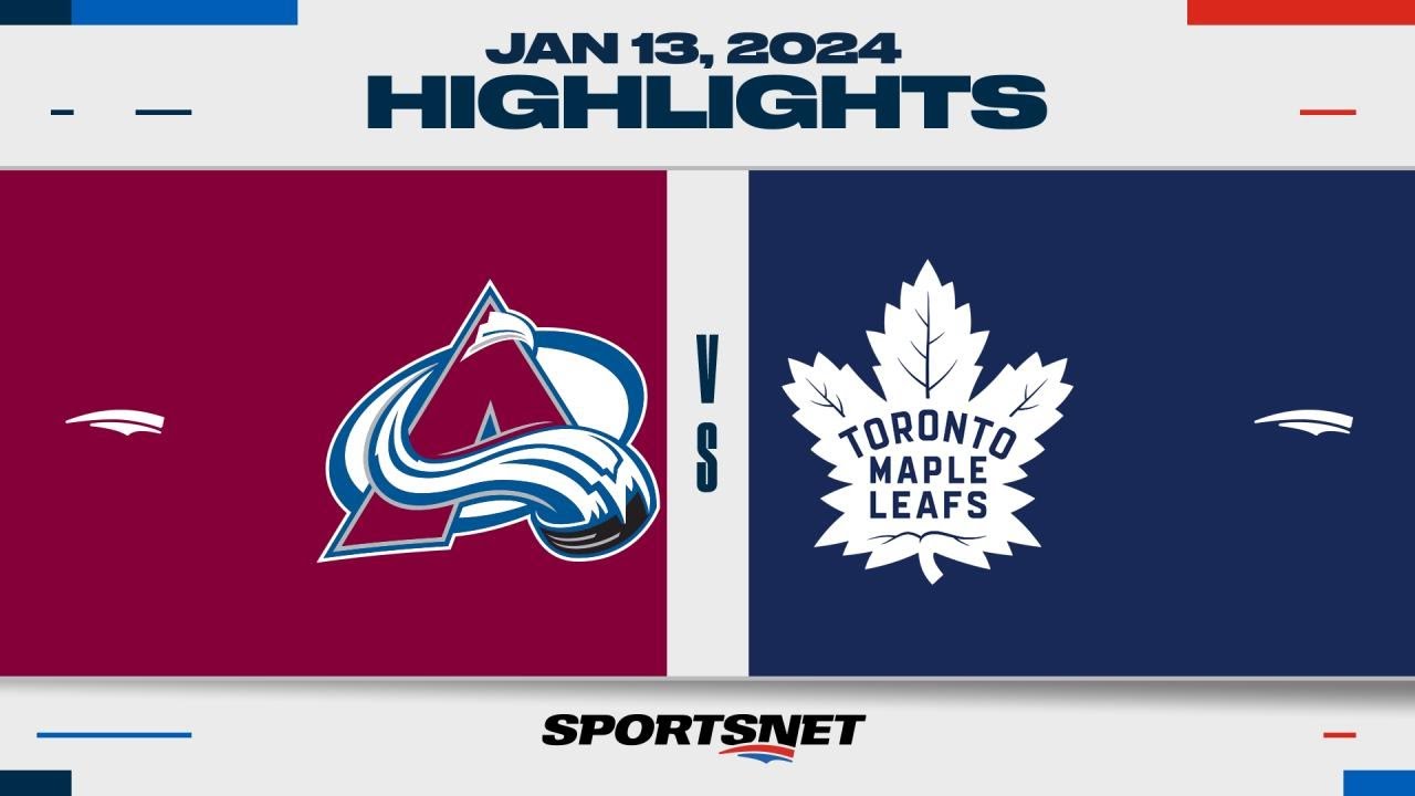 NHL Highlights | Avalanche vs. Maple Leafs - January 13, 2024