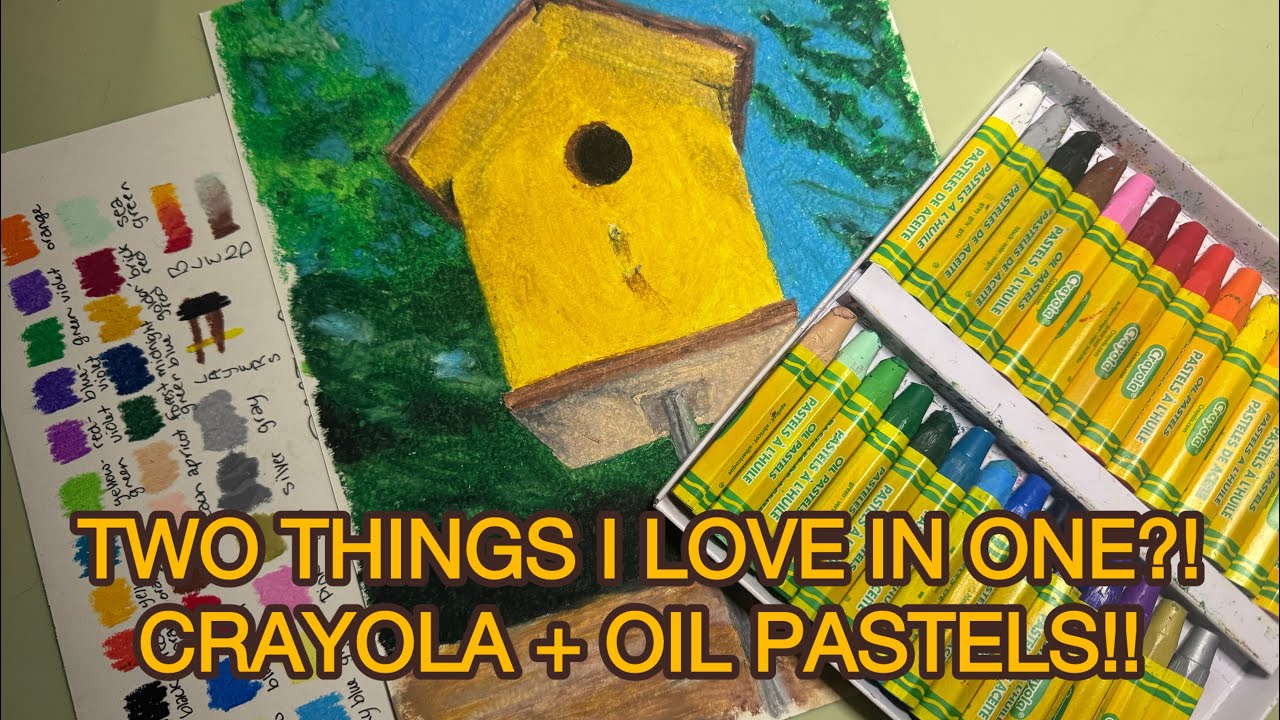 Affordable Art?! Birdhouse Drawing with Crayola Oil Pastels!