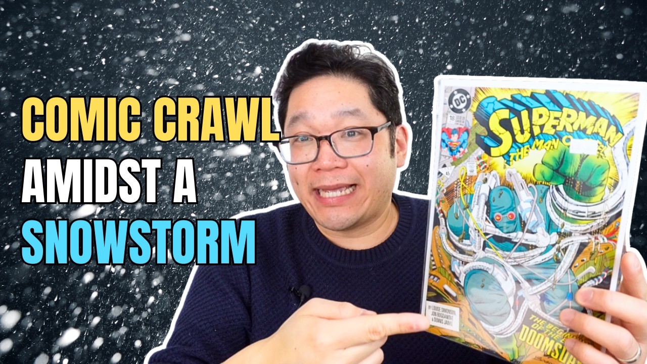 Comic Book Crawl Amidst a Snowstorm