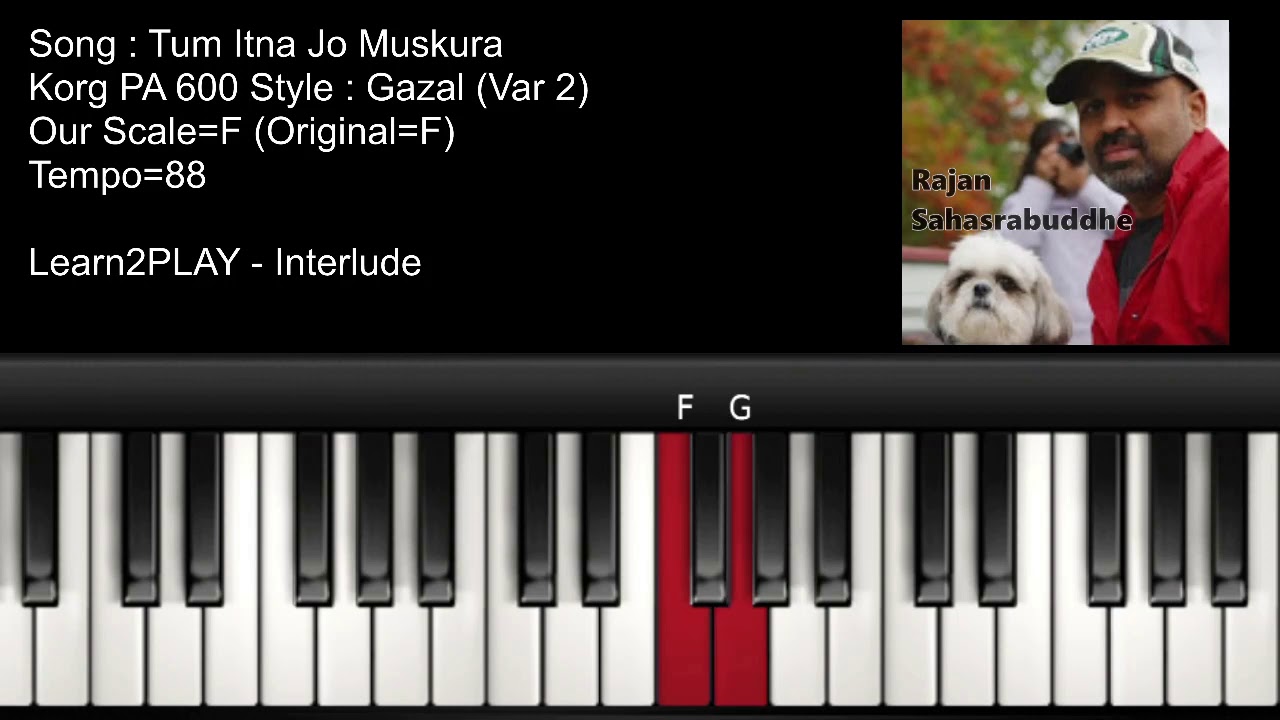 FULL SONG - Tum Itna Jo Muskura Rahe - Piano Tutorial - Slow Play - EZ Piano - Lighted Keys - Notes