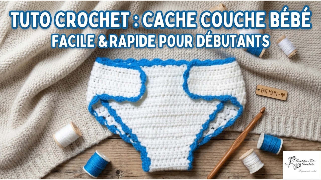 Tuto cache couche  au crochet facile