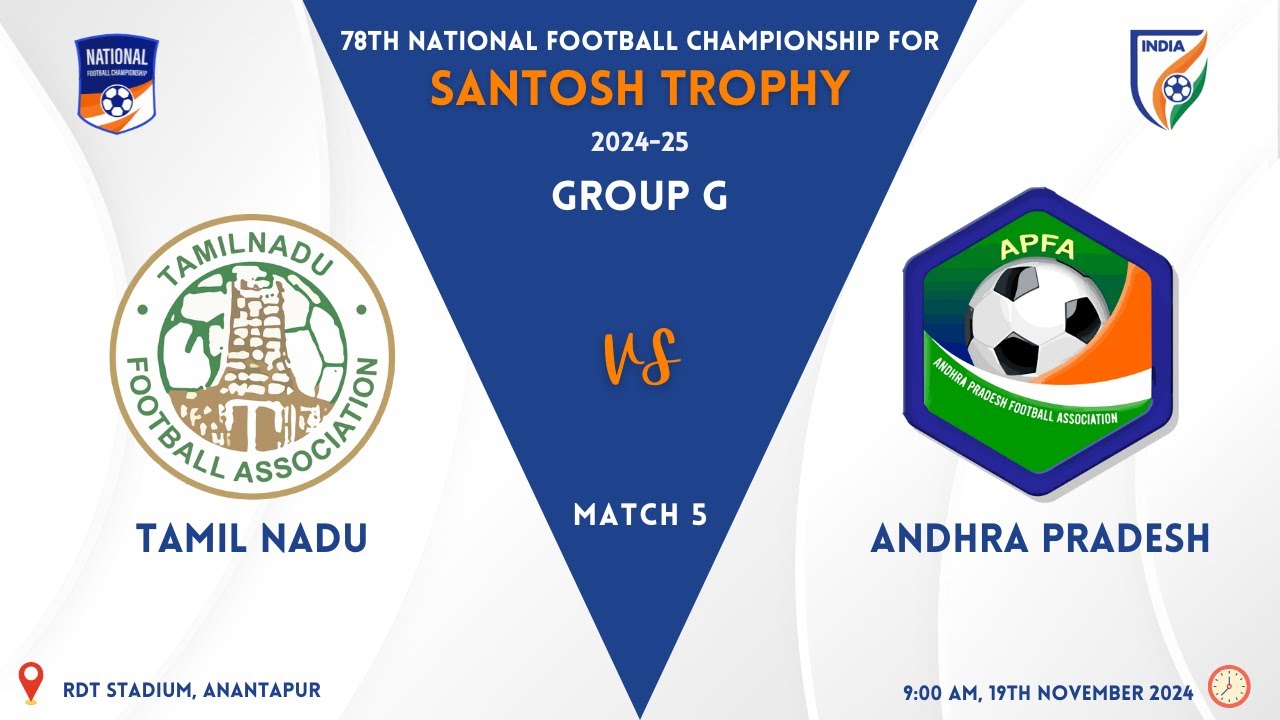 TAMIL NADU vs ANDHRA PRADESH | Group G | 78th National Football Championship for Santosh Trophy 2024