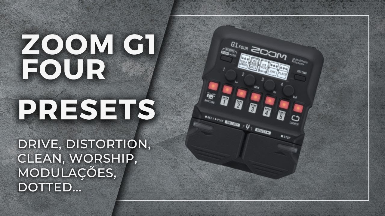 ZoomG1Four // Presets - Clean / Drive / Worship / Distortion / Dotted / Lead 🔥
