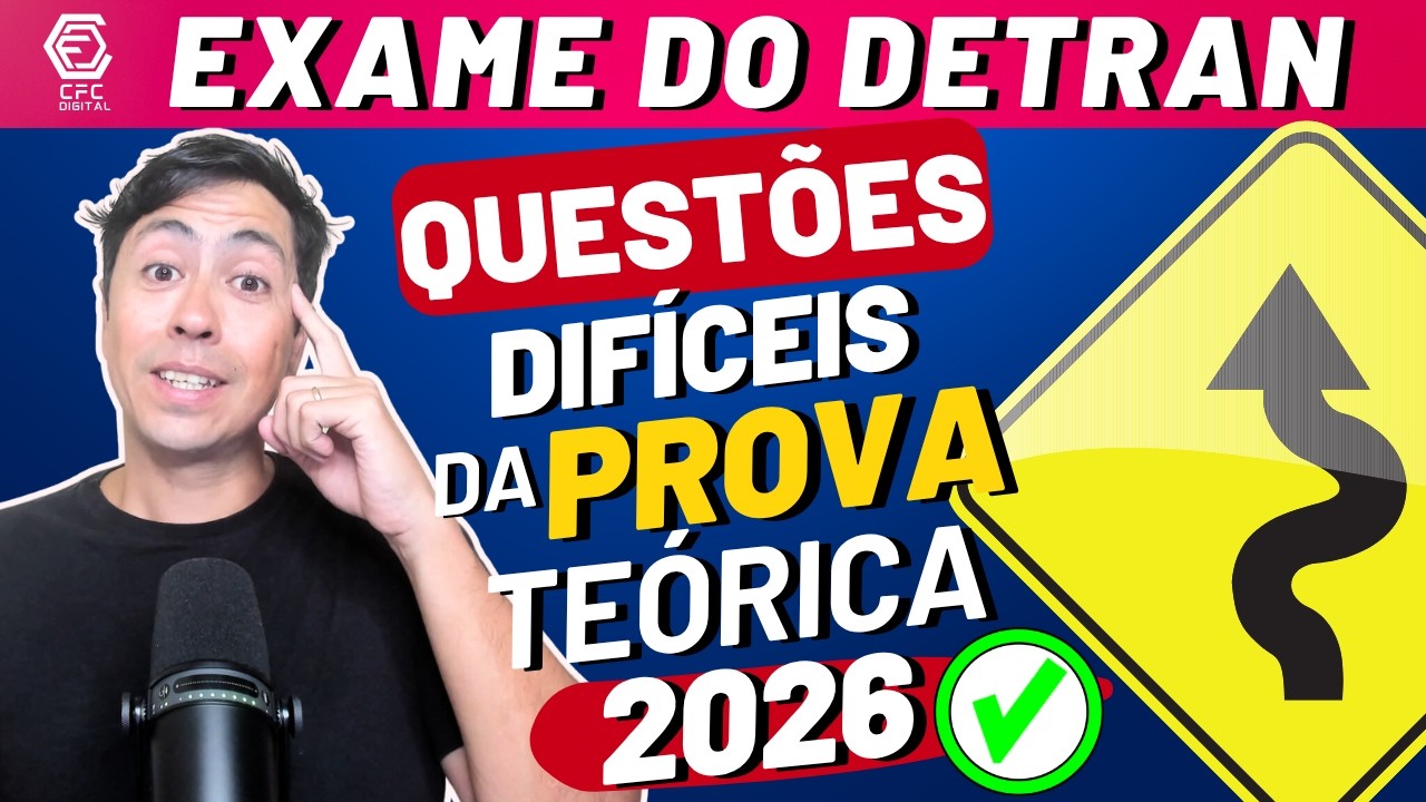 PROVA OFICIAL CNH DO BRASIL 2026 - QUESTOES COMENTADAS - EXAME TE&Oacute;RICO DDO DETRAN 2026