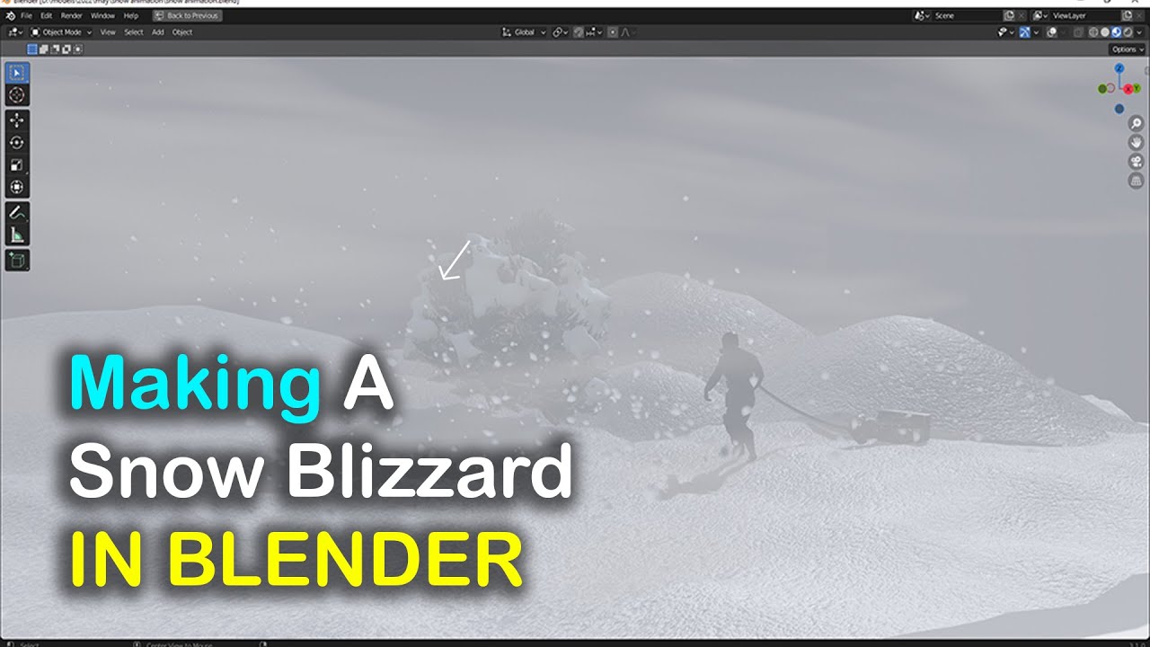 making a snow blizzard in blender