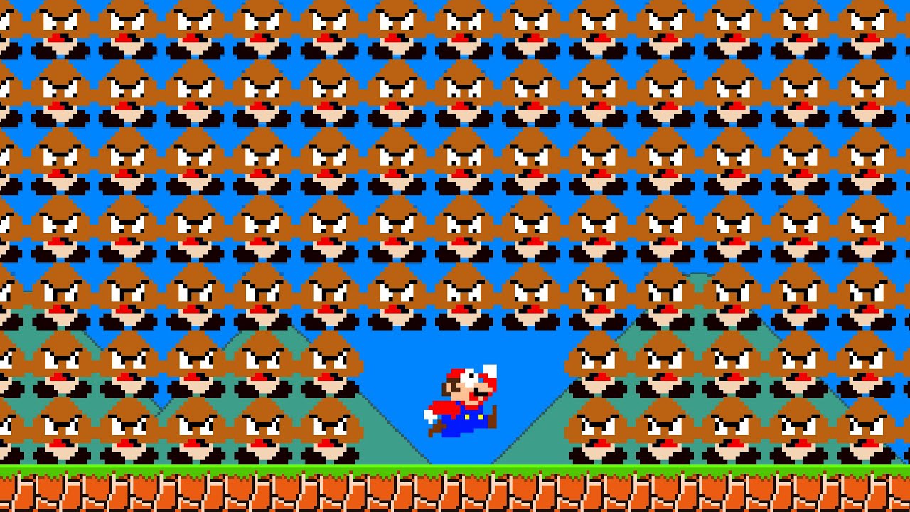 Super Mario Bros., But All Enemies Multiply When Every Time Mario Jumps!