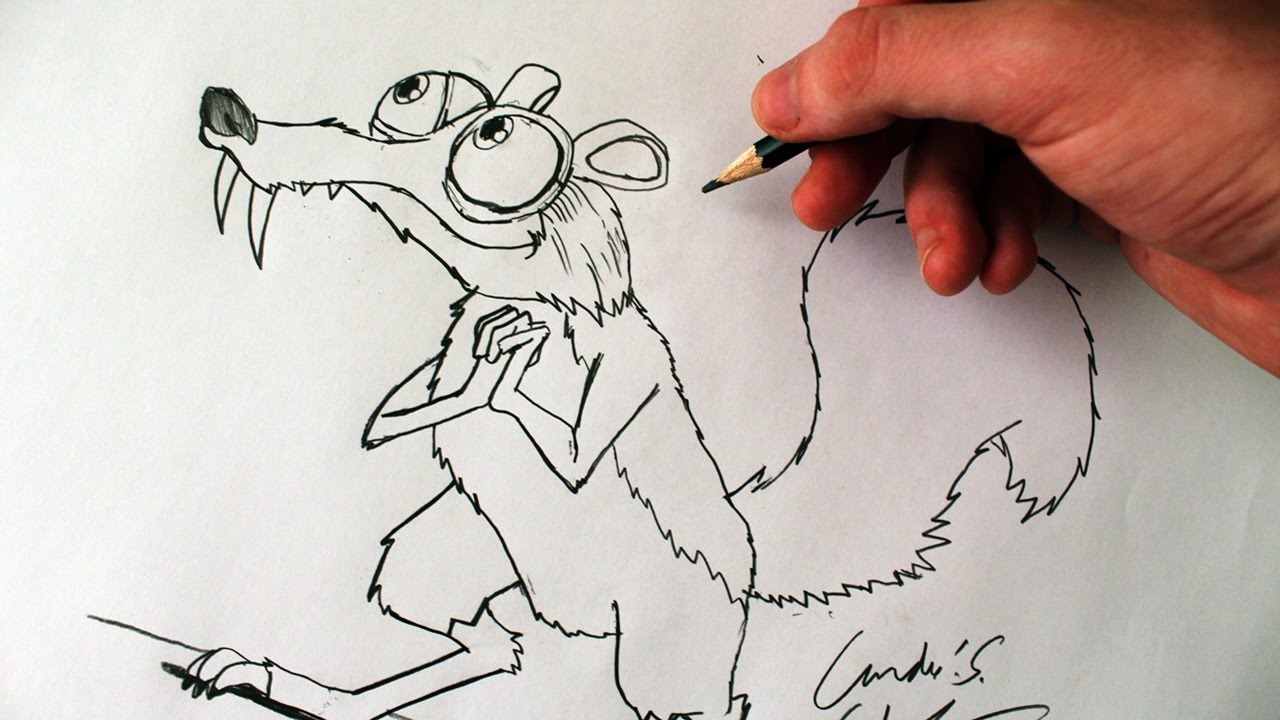Como Desenhar o Scrat [Era do Gelo] - (How to Draw Scrat of Ice Age) - SLAY DESENHOS #119
