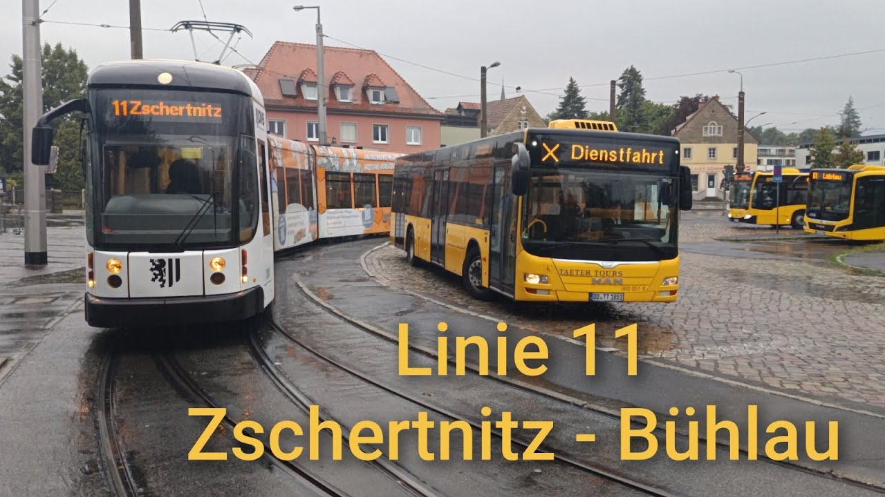 Linie 11 Zschertnitz - Bühlau | Zeitraffer Tram Dresden