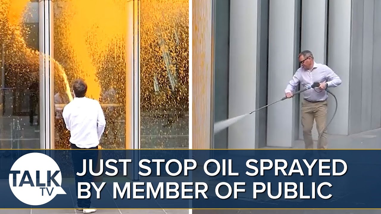 Just Stop Oil Sprayed By Member Of The Public DURING Protest